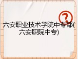 六安职业技术学院中专部(六安职院中专)