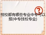 技校都有哪些专业中专可以报(中专技校专业)