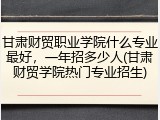甘肃财贸职业学院什么专业最好，一年招多少人(甘肃财贸学院热门专业招生)