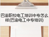 巴渝职校电工培训中专怎么样(巴渝电工中专培训)