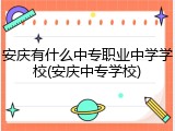 安庆有什么中专职业中学学校(安庆中专学校)