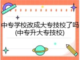 中专学校改成大专技校了吗(中专升大专技校)