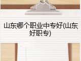 山东哪个职业中专好(山东好职专)