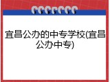 宜昌公办的中专学校(宜昌公办中专)