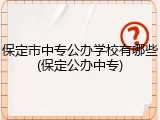 保定市中专公办学校有哪些(保定公办中专)