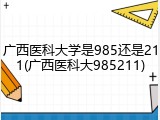 广西医科大学是985还是211(广西医科大985211)
