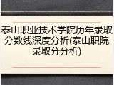 泰山职业技术学院历年录取分数线深度分析(泰山职院录取分分析)