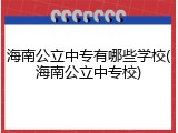 海南公立中专有哪些学校(海南公立中专校)