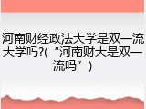 河南财经政法大学是双一流大学吗?(&ldquo;河南财大是双一流吗&rdquo;)