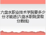 六盘水职业技术学院要多少分才能进(六盘水职院录取分数线)