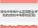 技校中专有什么区别职业学校的(技校中专职校区别)