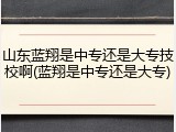 山东蓝翔是中专还是大专技校啊(蓝翔是中专还是大专)