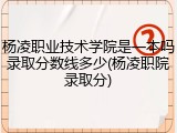 杨凌职业技术学院是一本吗录取分数线多少(杨凌职院录取分)
