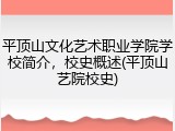 平顶山文化艺术职业学院学校简介，校史概述(平顶山艺院校史)