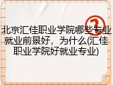 北京汇佳职业学院哪些专业就业前景好，为什么(汇佳职业学院好就业专业)