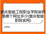 重庆智能工程职业学院官网是哪个网址多少(重庆智能职院官网)