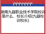 湖南九嶷职业技术学院校训是什么，校长介绍(九嶷校训校长)
