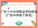 广东十大中专职业学校排名(广东中专前十排名)