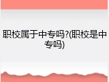职校属于中专吗?(职校是中专吗)