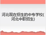 河北现在招生的中专学校(河北中职招生)
