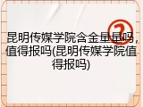 昆明传媒学院含金量量吗，值得报吗(昆明传媒学院值得报吗)