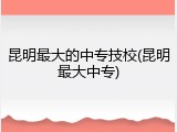 昆明最大的中专技校(昆明最大中专)