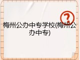 梅州公办中专学校(梅州公办中专)