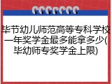 毕节幼儿师范高等专科学校一年奖学金最多能拿多少(毕幼师专奖学金上限)