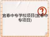 宜春中专学校项目(宜春中专项目)