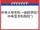 中专大专本科一体的学校("中专至本科院校")