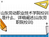 山东劳动职业技术学院校训是什么，详细阐述(山东劳职院校训)