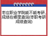 枣庄职业学院能不能考研，成绩在哪里查询(枣职考研成绩查询)