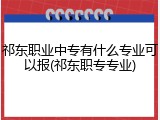 祁东职业中专有什么专业可以报(祁东职专专业)