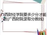 广西财经学院要多少分才能进(广西财院录取分数线)