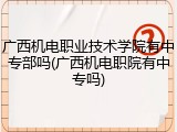 广西机电职业技术学院有中专部吗(广西机电职院有中专吗)