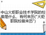 中山火炬职业技术学院的校徽是什么，有何来历("火炬职院校徽来历")