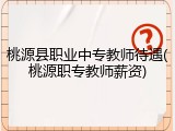 桃源县职业中专教师待遇(桃源职专教师薪资)