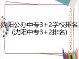 沈阳公办中专3+2学校排名(沈阳中专3+2排名)
