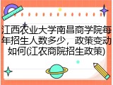 江西农业大学南昌商学院每年招生人数多少，政策变动如何(江农商院招生政策)