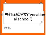 中专翻译成英文("vocational school")