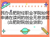 民办合肥财经职业学院如何申请在读间的创业无息贷款(合肥财院创业贷款)