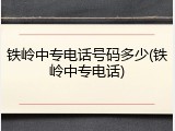 铁岭中专电话号码多少(铁岭中专电话)