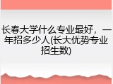 长春大学什么专业最好，一年招多少人(长大优势专业招生数)