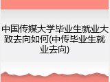 中国传媒大学毕业生就业大致去向如何(中传毕业生就业去向)