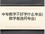 中专数学不好学什么专业(数学差选何专业)