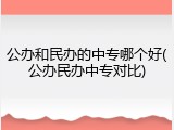 公办和民办的中专哪个好(公办民办中专对比)