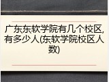 广东东软学院有几个校区,有多少人(东软学院校区人数)