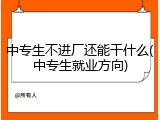 中专生不进厂还能干什么(中专生就业方向)