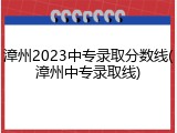 漳州2023中专录取分数线(漳州中专录取线)