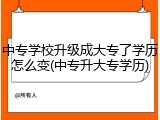 中专学校升级成大专了学历怎么变(中专升大专学历)